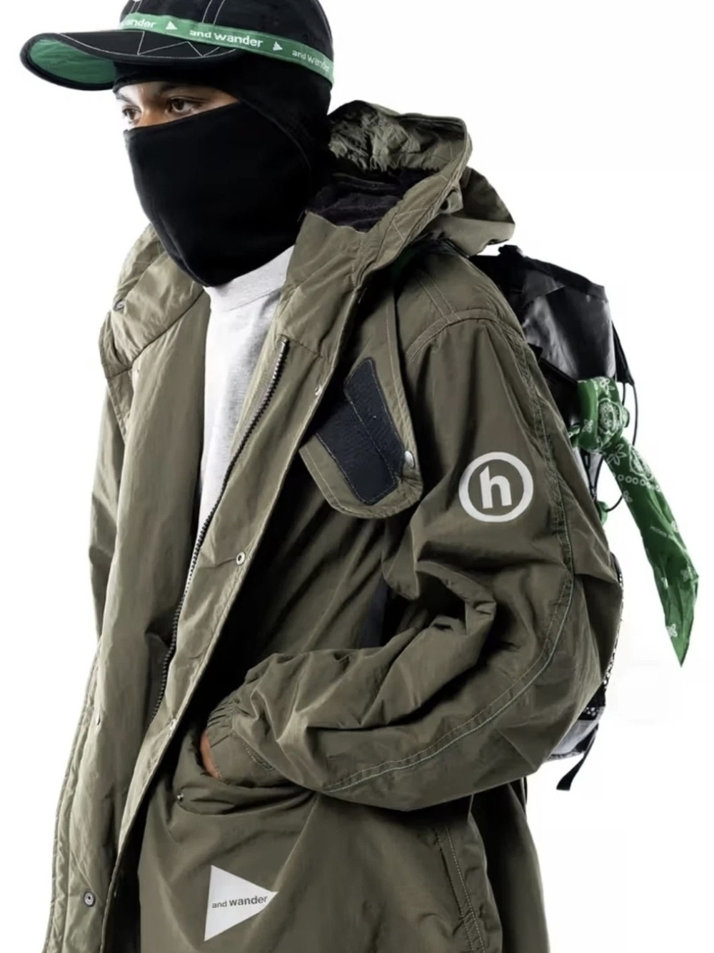 and wander × HIDDEN NY Fishtail Octa Jacket L/XL Olive Green NWT